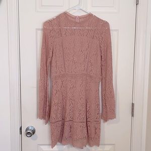Dusty pink lace dress